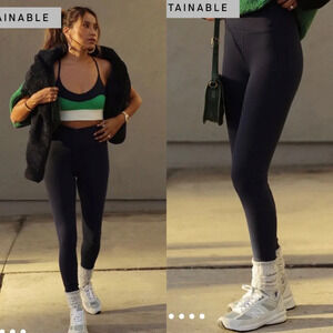 NWT Sincerely Jules for Bandier The Rue Crossover Lifestyle Legging in Navy Blue